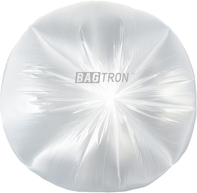 Bagtron 7-10 Gallon Trash Bags, 8 Micron High Density Garbage Can Liners Bulk, 24" x 24", Natural Clear, 1000 Count