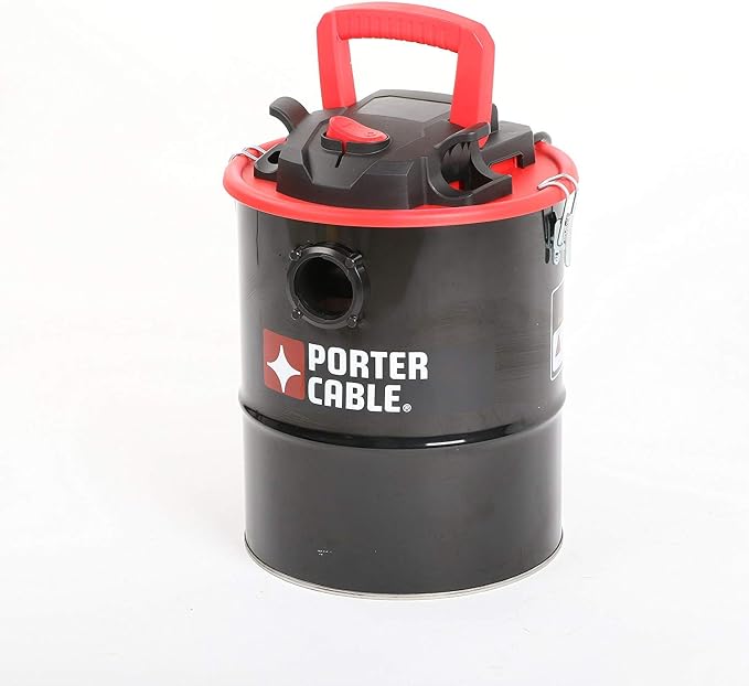 Porter-Cable 4 Gallon 4 Peak HP Ash Vacuum, with Metal Hose, Pre-Filter, and Cartridge Filter, Ideal for Fireplaces, Bonfire Pits, Wood-Burning Stoves, BBQ Grills, Black-PCX18184