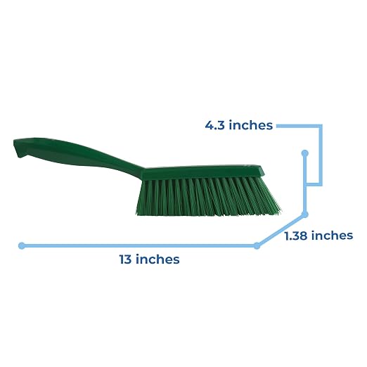 Remco 1 19/32 in W Bench Brush, Medium, 6 1/2 in L Handle, 6 1/2 in L Brush, Green, Plastic 45892-1 Each