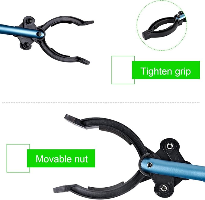 Reacher Grabber Pickup Tool, 32" Extendable Grabber Tool for Elderly, Trash Picker with Lightweight Aluminum Handle, Garden Grabber Reacher for Litter Picking, Indoor Outdoor Garbage Pickup Tool