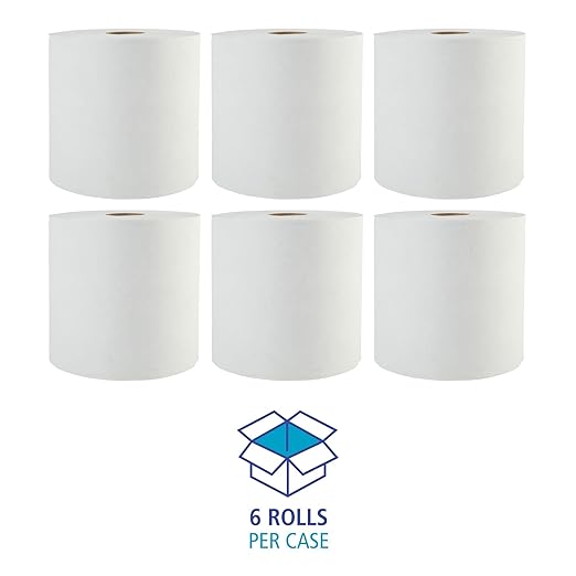 Boardwalk BWK17GREEN Boardwalk Green Universal Roll Towels, Natural White, 8" x 800ft (Case of 6 Rolls)