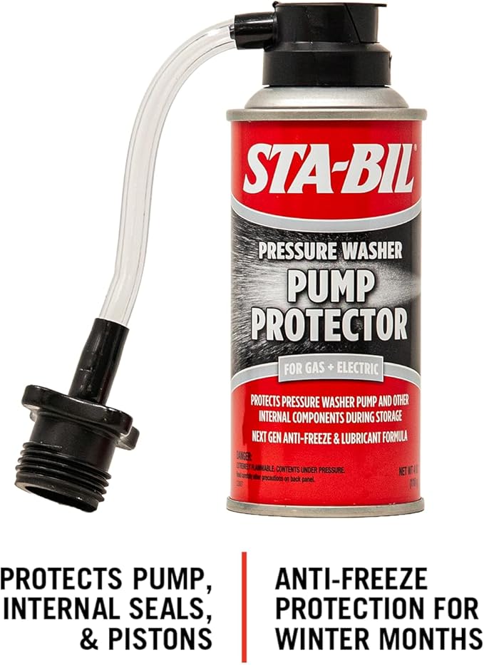 STA-BIL Pump Protector - Protects Pressure Washer Pump and Other Internal Components During Storage - Next Gen Anti-Freeze and Lubricant Formula, 4 oz. (22007-8PK)