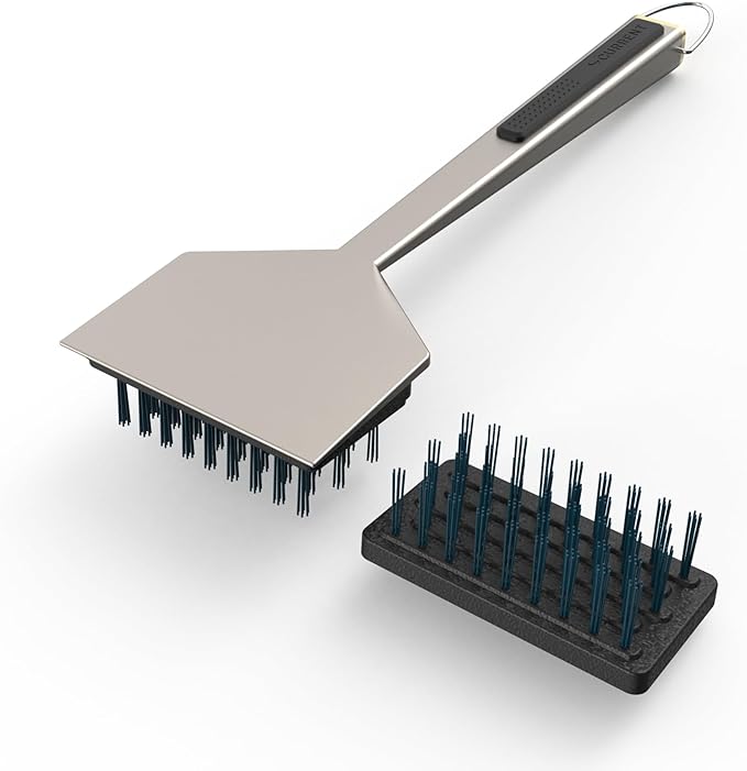 Current® Cleaning Brush with Replaceable Head - Durable Nylon Bristles, Ergonomic Handle, Dishwasher Safe, Made for Cool Surfaces, Ideal for Grills, Griddles, and Pizza Stones