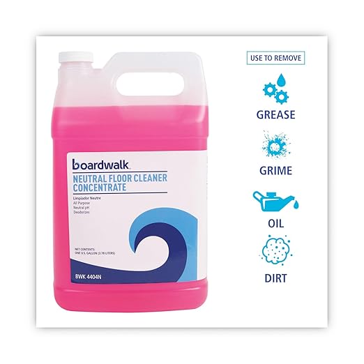 Boardwalk Neutral Floor Cleaner Concentrate, Lemon Scent, 1 gal Bottle, 4/Carton