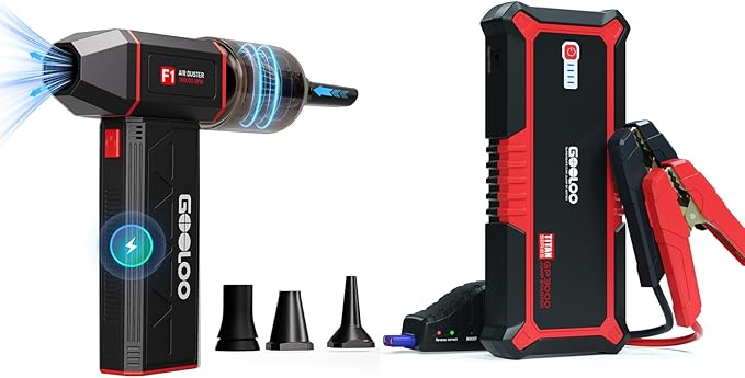GOOLOO GP3000 Jump Starter & F1 Compressed Air Duster