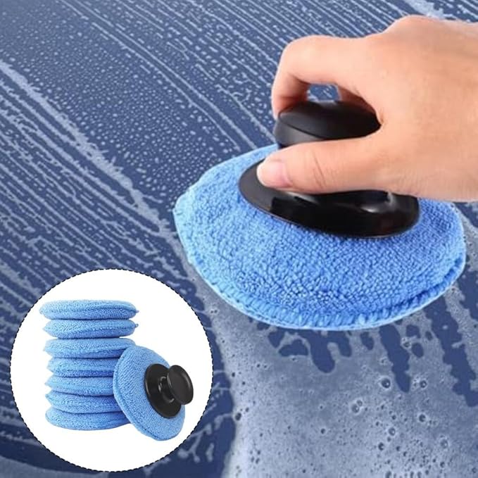 Microfiber Applicator Set for Cars 7PCS with Handle for Scratch Waxing and Polishing
