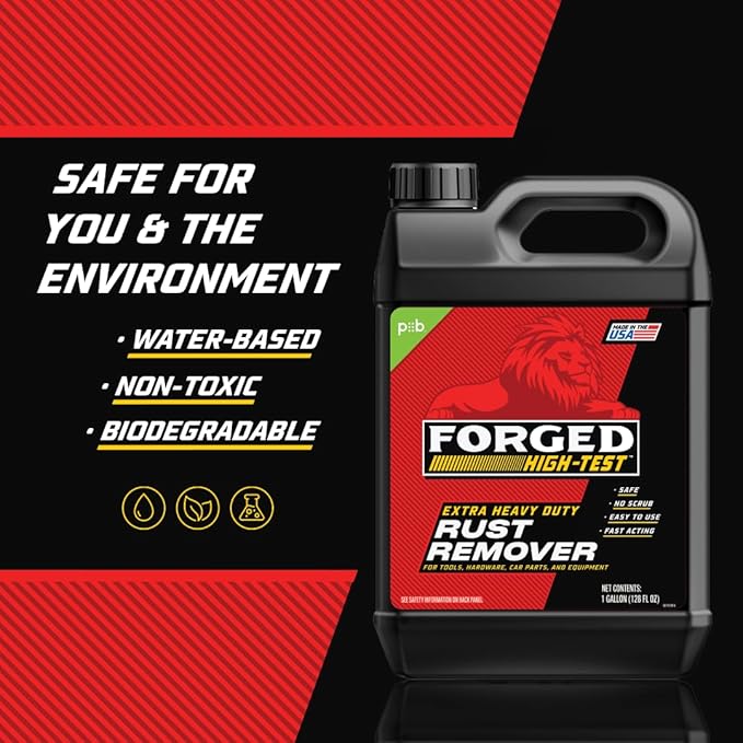 FORGED HIGH-TEST™ Extra Heavy-Duty Rust Remover, 8.96 pounds (Pack of 1) | 128 oz. | Auto Parts, Hardware, Restoration & More!