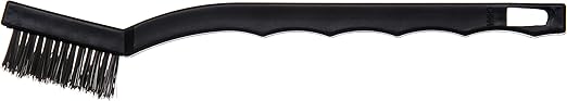SPARTA Flo-Pac Grout Brush, Utility Brush with Crimped Stainless Steel Bristles for Cleaning, Detail Work, and Janitorial Use, 7 Inches, Black, (Pack of 12)