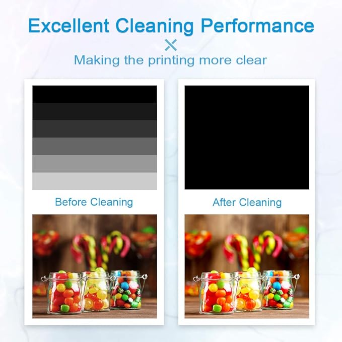 Printhead Cleaning Kits Inkjet Printers, Printer Cleaning Kit for Epson Ecotank Printers, Printer Cleaner Kit for HP, Inkjet Printers Head Cleaning Solution for Canon Pixma Print Head Liquid Nozzles