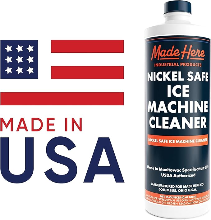 Made Here Co. Nickel-Safe Ice Machine Cleaner & Descaler - 16 oz (4-Pack) - Powerful Descaler for Nickel-Based Ice Makers - Safe for Home & Commercial Use
