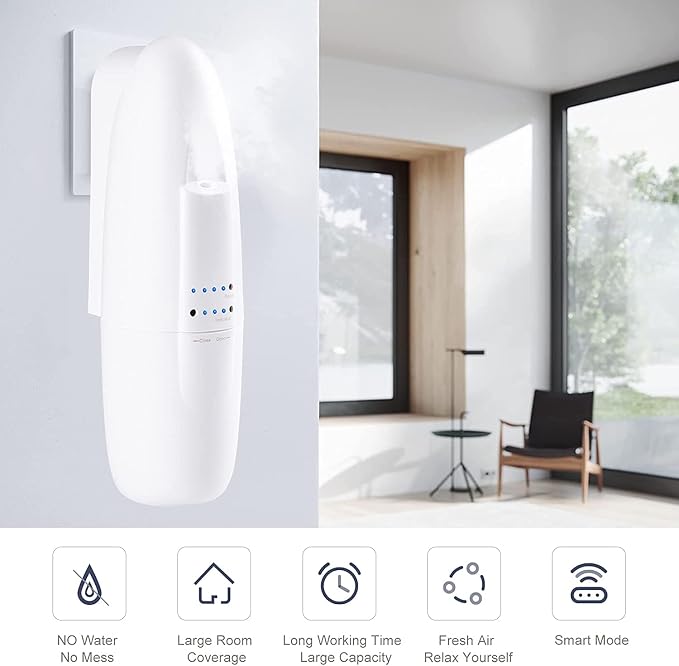 Di’Aroma Plug in Waterless Essential Oil Diffuser, Cold Air Nebulizing Scent Diffuser Machine, Air Freshener & Aromatherapy Diffuser for Home, Office & Spa, Up to 500 Sq Ft Each (3 Pack of White)