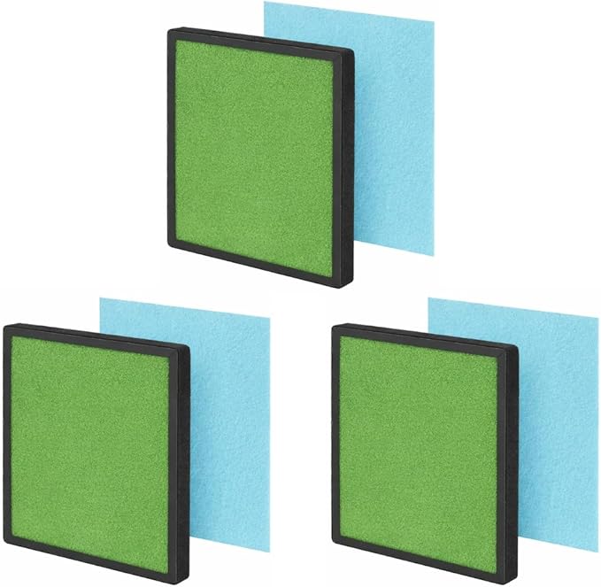Nispira KJ203F P500 P500i Replacement Filter Set Compatible with Puroxygen P500_F Aorda APD801 Air Purifiers, 4-Stage Filtration HEPA + Carbon, 3-Pack