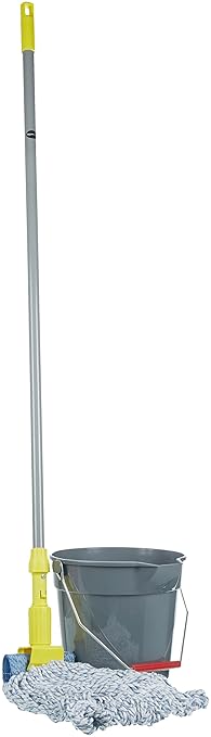 Amazon Basics Loop-End Rayon Finish Commercial String Mop Head for Floor Cleaning, 5 Inch Headband, Medium, 6-Pack