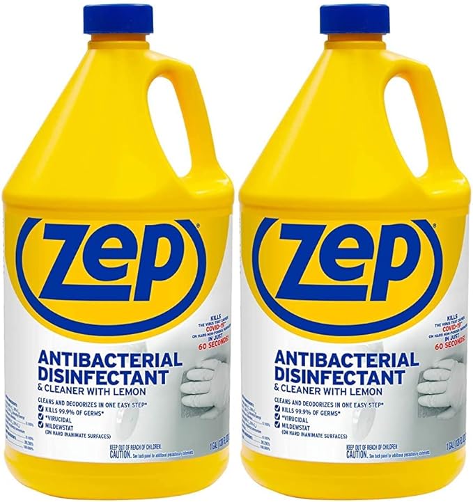 Zep Antibacterial Disinfectant With Lemon- 1 gal (Pack of 2) ZUBAC1282