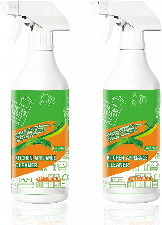 10.56oz Fly Natural Cleanse Formula to Household Appliances, Kitchen Heavy Duty Degreaser Foam & Stubborn Stain Remover, Kitchen Counter Cleaner Spray for Hold,Oven,Stove,Range Hood(2PCS)