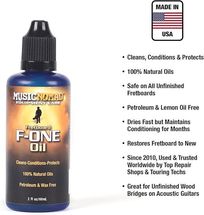 MusicNomad Guitar Complete Cleaning & Care Kit: Cleaner, Polish, Fretboard Oil & 2 Cloths (MN108)