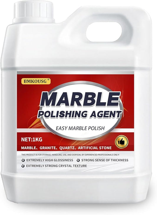 Professional Marble Polish, Polishing Kit, Marble & Granite Polishing Liquid – Restores Shine, Safe for Quartz, Travertine, Tile – High-Gloss Finish, Long-Lasting Protection (2.2LB)