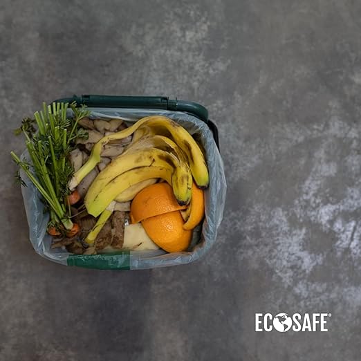 EcoSafe-6400 HR1617-6 Certified Compostable Bag - ASTM D6400 Approved - Small 16x17” Green Bags for 2.5 Gallon Bin - Extra Strong Leak, Puncture and Tear Resistant Food Scraps Bin Liners, Pack of 1300