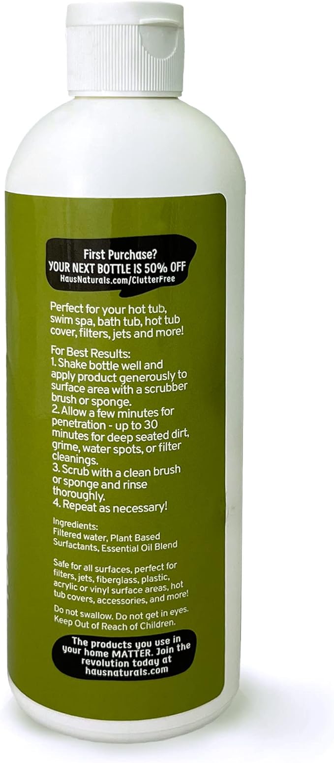 Hot Tub Cleaner for Inside Surface - Spa System Flush for Jets, Pipes & Surfaces - Spa Purge Hot Tub Line Flush Cleaner for Whirlpools, Jetted & Inflatable Bathtub - 16oz