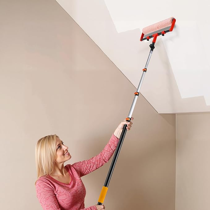 VEVOR Telescopic Extension Pole, 4-12 FT Multi-Purpose Extendable Pole, Sturdy Aluminum Alloy Paint Pole Extension with Flip-Lock Design, High Reach Roller Stick for Painting, Dusting and Cleaning