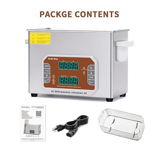 SOUTH BASE Ultrasonic Cleaner,4L Ultrasonic Jewelry Cleaner with Cleaning Basket,Timer&Heater,120W Touch Control Sonic Cleaner for Cleaning Jewelry,Eyeglasses,Coins