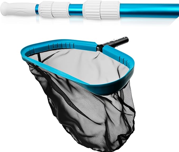 POOLWHALE Pool Skimmer Net with 15ft Telescopic Pool Pole
