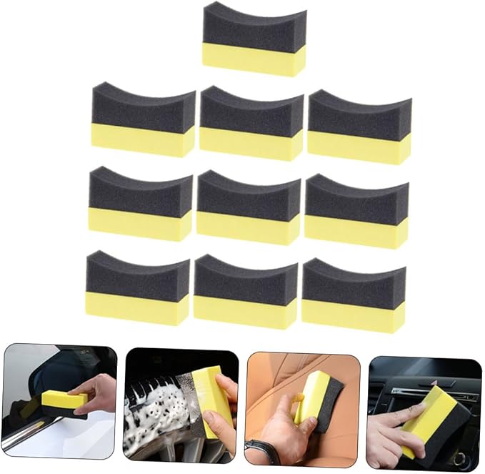 50pcs Tire Shine Applicator Pads Reusable Car Wax Polishing Sponges for Tire Dressing and Detailing for Off-Road and Comfortable Grip and High Absorption