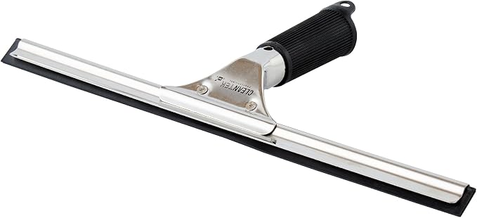 Restaurantware-Clean Tek Professional 13.78 Inch Window Squeegee, 1 Cleaning Squeegee with Rubber Blade - No-Slip Handle, Clean Mirror Or Car Windshield, Stainless Steel Wiper for Glass Door
