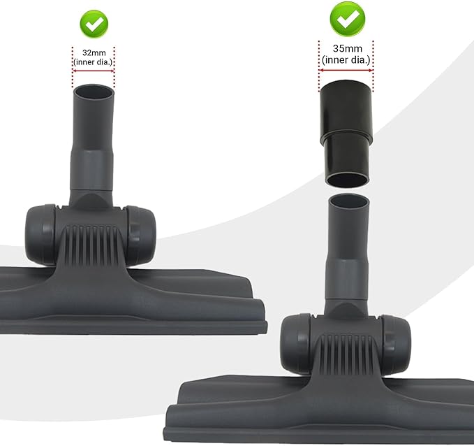 EZ SPARES Ultra-Thin 2cm Vacuum Brush Head – 1.25 Inch (32mm) Universal Replacement for Cleaning Under Bed & Furniture, Compatible with Hoover, Bissell, Eureka, Royal, Dirt Devil, Rainbow