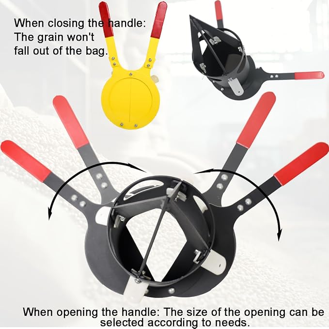 Big Bag Dispenser Bulk Bag Unloader – Heavy Duty Feed Unloader Tool for Animal Feed, Grain, Fertilizer – Rust-Resistant, Portable for Farm, Warehouse, Home Use (Black)