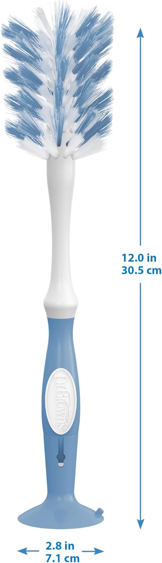 Dr. Brown's Deluxe Bottle Brush for Cleaning Baby Bottles, Nipples, and Sippy Cups with Suction Cup Stand and Vent Brush, BPA-Free, Blue, 1-Pack (Packaging and Color May Vary)