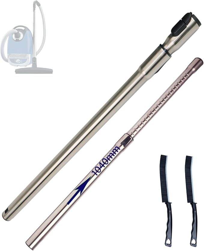 Upgraded Stainless Steel Vacuum Extension Wand, Extends Up to 41 Inch, 1-3/8” (35mm) Telescopic Metal Tube Compatible with Miele C1 C2 C3 S4 S5 S8 S10 Canister Vacuums, Non-Electric Replacement Wand