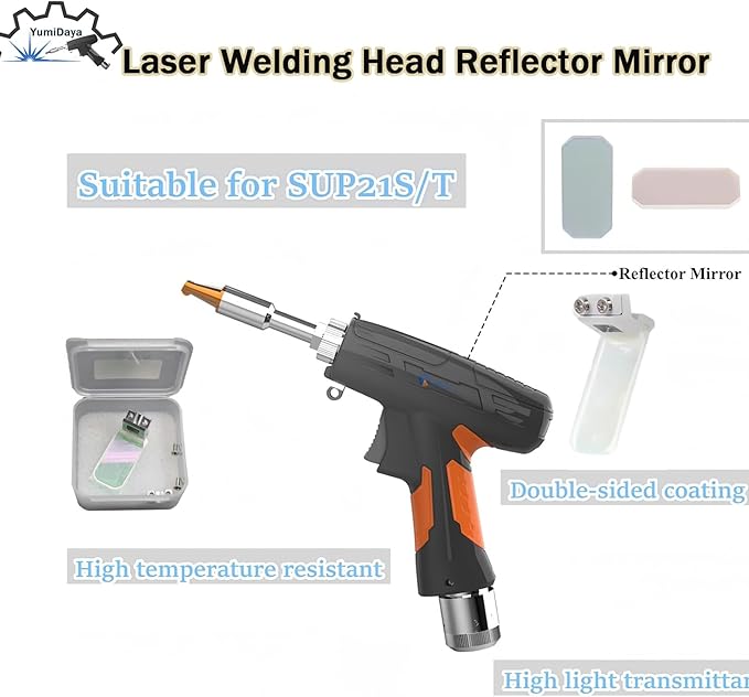 Laser Welding Torch Rreflector, Handheld Laser Welding Reflector Lens 30 * 14 * 2mm for SUP21T SUP23T/S Laser Welding/Cleaning Head