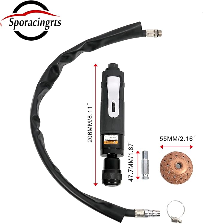 Sporacingrts 2500rpm Low Speed Air Tire Buffer Tire Repair Kit Polishing Cleaning Tool 35 mm Pneumatic Automatic Buffing Wheel Machine Tire Patch Tools Rear Exhaust