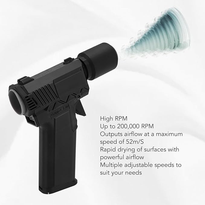 Electric Air Blower, 200,000 RPM Dry Blower with Type C QC15W Fast Charging, Stepless Speed Adjustable, Dry Blower for Cleaning Keyboard, PC, Cars