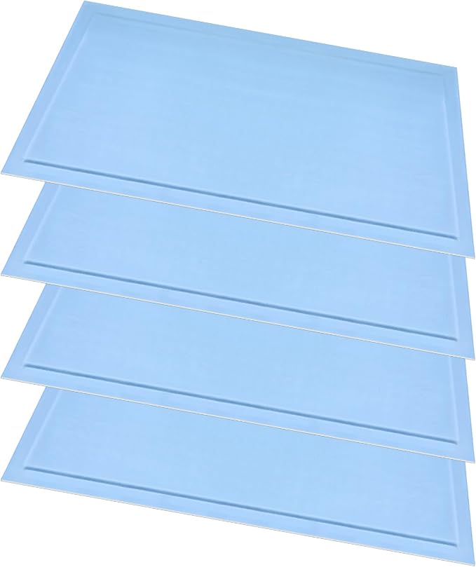 Blushtier 4 Pcs No Frost Anti Ice Freezer Mat Refrigerator Liners Washable Refrigerator Mats Blue Fridge Mats Fridge Accessories for Refrigerator Deep Freezer(13.8 x 9.8 Inch)