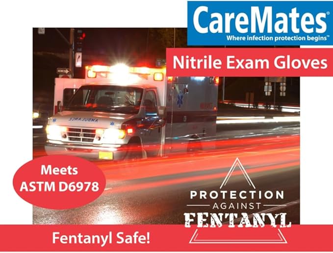 CareMates Nitrile Medical Exam Gloves, Latex Free Rubber, Powder Free, Extra Strong, 4 Mil Thick, Certified for Home Infusion, First Aid, Food Safe, Cleaning Gloves, Small, 300-Count