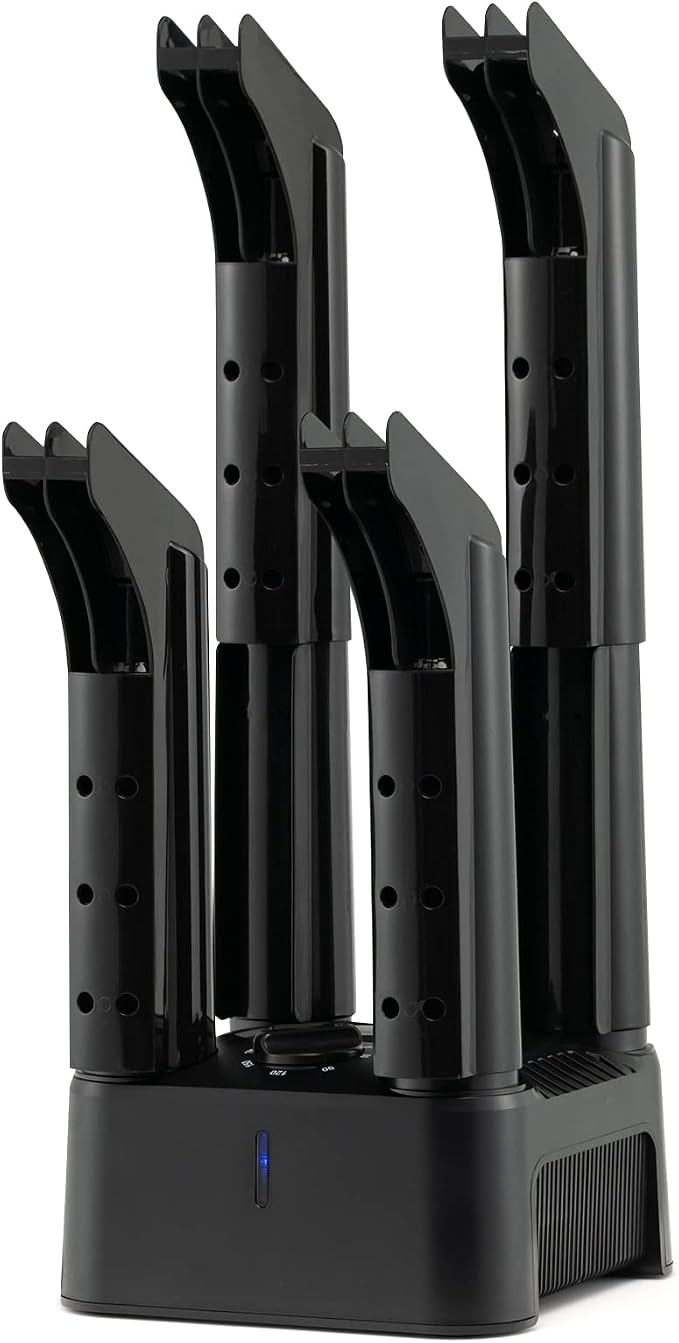 S AFSTAR Electric Shoe Dryer, 4 Tube Shoe Boot Dryer w/Heat Blower, 180 Mins Timer, Overheat & Over-Current Protection, Quite Operation, 200W Quick-Drying Boot Warmer for Boots Shoes Gloves (Black)