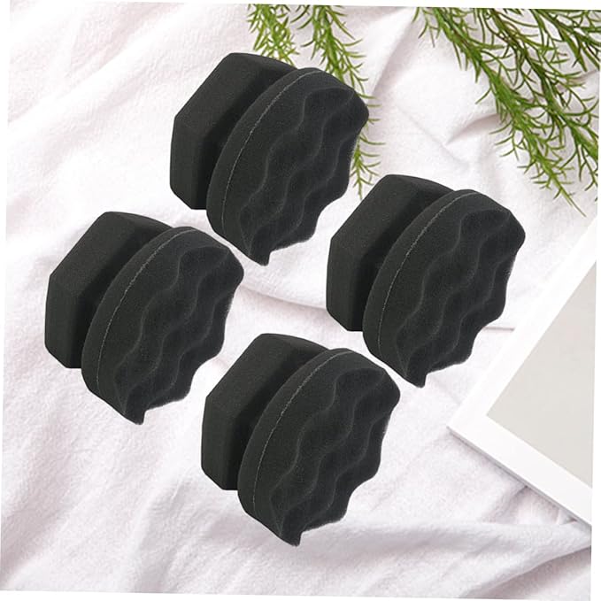 FAVOMOTO 8pcs Wave Pattern Waxing Sponge for Car Detailing Handy Applicator for Tire Interior and Care High Density Buffing Pads