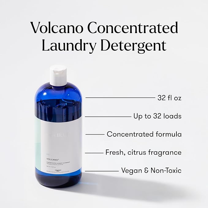 Capri Blue Volcano Laundry Detergent Liquid - This Luxury Non-Toxic Laundry Detergent is Vegan & Cruelty Free - Formulated with Grapefruit & Tangerine Essential Oils - Capri Blue Volcano (32 fl oz)