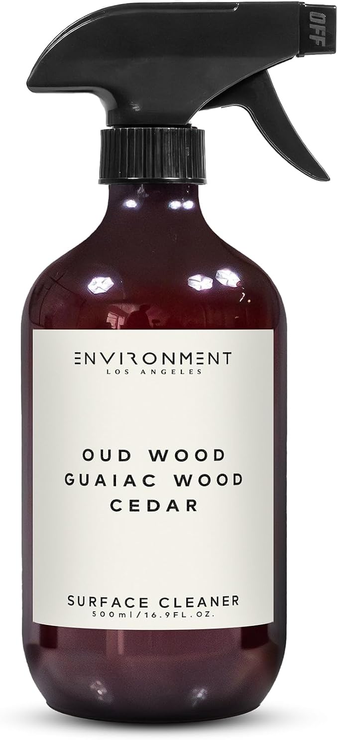 ENVIRONMENT Inspired by Designer TF Oud Wood Surface Cleaner, 16oz Luxury Surface Cleaner (Oud | Guaiac | Cedar) Home Essentials, Scented Cleaning Products, Vegan & Cruelty-Free