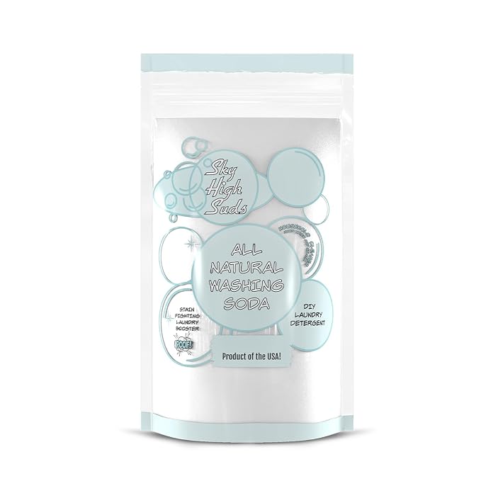 2 Pounds All-Natural Washing Soda (Soda Ash), Product of the USA. Recyclable and Reusable Bag, Due to tariffs packaging may vary