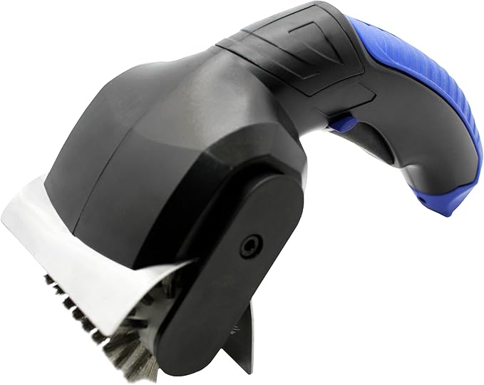 Flame King Electric BBQ Grill Brush Cordless and Rechargeable Stainless Steel Bristles,Black