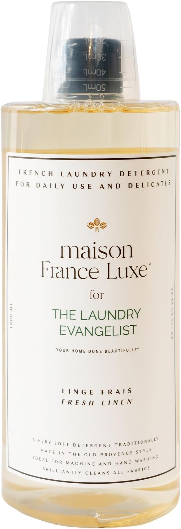 The Laundry Evangelist Plant-Based Laundry Detergent, Enzyme-Free Fabric Wash for Delicates, Safe for Silk, Wool & Fine Garments, Fresh Linen Scent, 33.3 fl oz