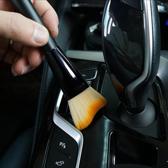URBAN CAR BE:Trend Interior Cleaning Brush Set of 4, Soft Bristle Auto Detailing Brushes, Non Scratch Dashboard Vent Dust Brush Kit for Multi Car Use & Home Cleaning