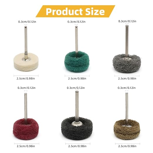 BURMONG 120 Pcs Polishing Kit for Dremel, Abrasive Buffing Wheels 1/8 Inch Shank for Rotary Tool, Polishing Wheels for Metal Wood Jewelry DIY Sanding