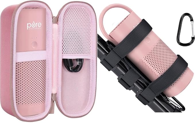 co2CREA Hard Case + Adjustable Monut Strap Bundle for Pure Enrichment PureZone Mini Portable Air Purifier – Protective Carrying Case with Multi-Purpose Mount for Car, School & Office Use