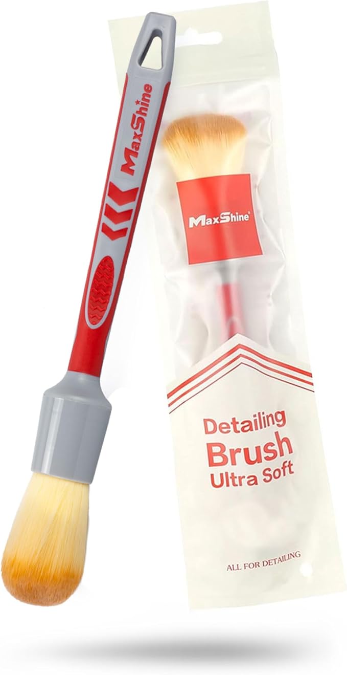 Maxshine Medium #12 Universal Ultra Soft Detailing Brush – Professional Brush for Interior, Exterior, Leather Seats, Engine Bay & Wheels – Premium Car Care Detailing Tool