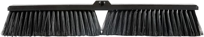 Restaurantware-BROOM HEAD ONLY: Clean Tek Professional 23.62-Inch Push Broom Head, 1 Heavy-Duty Cleaning Tool - Handle Sold Separately, Fine Flagged Bristles, Black Plastic, Outdoor Use
