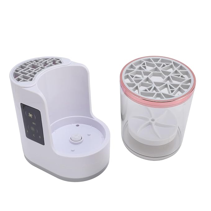 Yinhing Electric Makeup Brush Cleaner Machine Quick Drying Plug in Automatic Cosmetic Brush Washer Tool for Home ABS